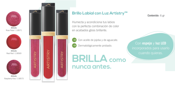 brillo labial con linterna anway